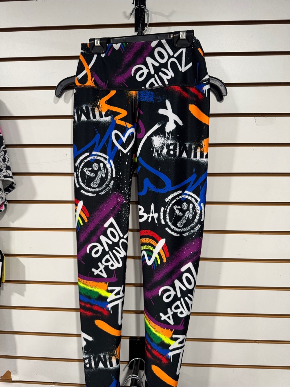 Zumba Fitness Kids Black Multi Graffiti Rainbow Leggings